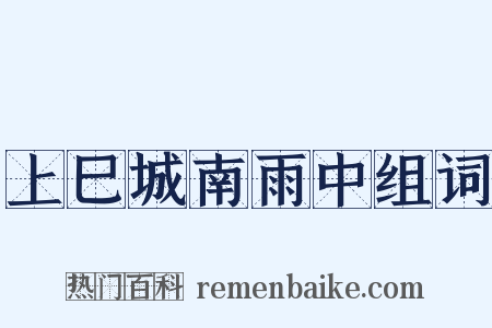 上巳城南雨中组词是什么意思的图片